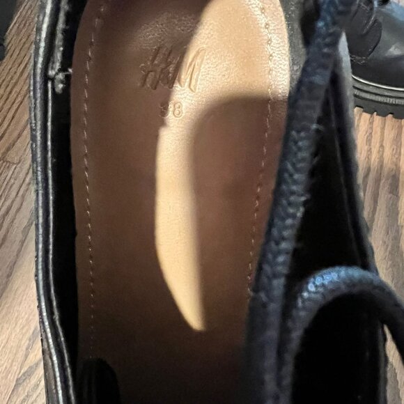 H&M Black Chunky Lace-Up Shoes 7.5/38 - Picture 6 of 6